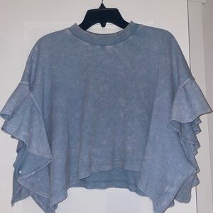 Altar'd State Light Blue Ribbed Top